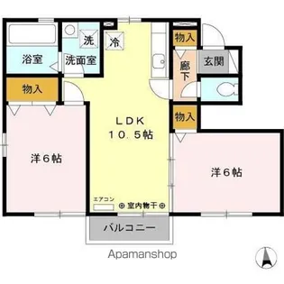ヴィグルーカマダ【1階】の間取り