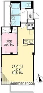 マリポサハウス【201号室号室】の間取り