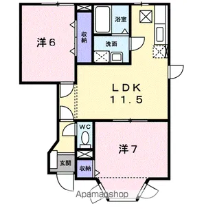 クレストールかたやま【1階】の間取り