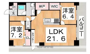 グランセジュール大国町【8階】の間取り