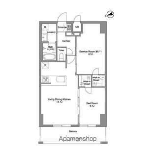 東京都新宿区西新宿8丁目【マンション】の間取り