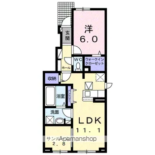 ピース・糺 Ⅰ【1階】の間取り