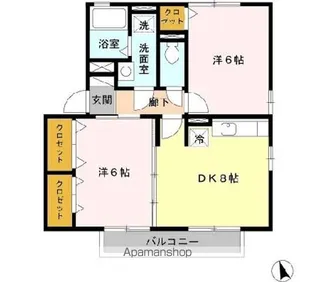 フルール・プリムヴェール B棟【2階】の間取り