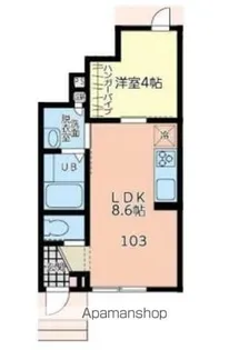 ANYRE新田東【105号室】の間取り