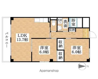 セラフィ西原【2階】の間取り