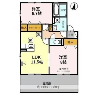 サンライズヒル B【1階】の間取り