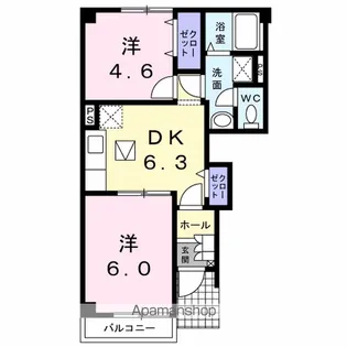 エレガンテ・パルコⅠ【1階】の間取り