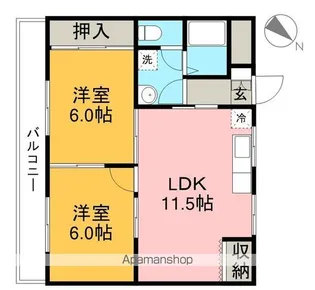コーポ北秦【3階】の間取り