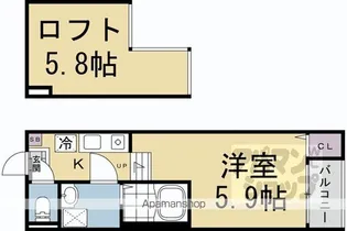ハーモニーテラス深草佐野屋敷町【103号室】の間取り