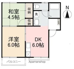 タウニィ屋島【202号室】の間取り