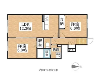 EVERY【102号室】の間取り