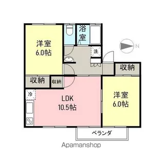 ハイツラベンデール【102号室】の間取り