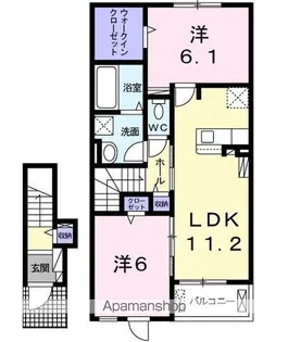 メゾンド ル マロン【2階】の間取り