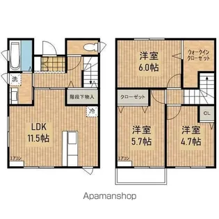 岩手県盛岡市南仙北2丁目【一戸建】の間取り