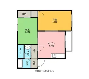ガーデン花椿【201号室】の間取り