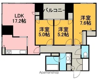 シティタワー札幌大通【21階】の間取り