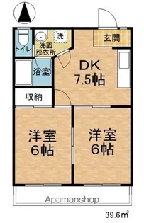 ハイツ常念C・D【D101号室】の間取り