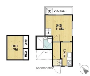 メゾンオンブリック【202号室】の間取り