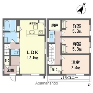 埼玉県川口市大字久左衛門新田【一戸建】の間取り