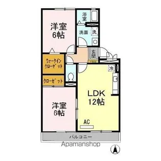 セジュール津福L【3階】の間取り