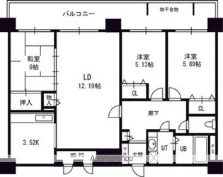ソレイユ発寒【7階】の間取り
