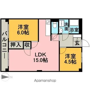 SUN HEIGHTS【402号室】の間取り