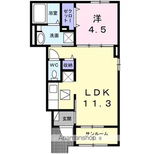 ハーモニーRH【1階】の間取り