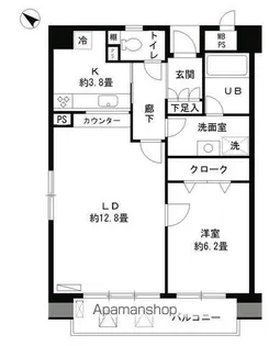 アステリオン松濤【2階】の間取り