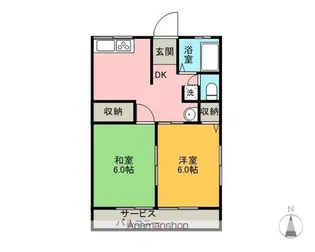 藤フラットB【2階】の間取り
