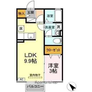 モナリエM【202号室】の間取り