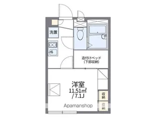 レオパレスJU7 PINE【1階】の間取り