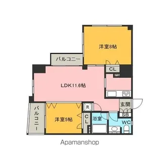 クレアランドマーク【13階】の間取り