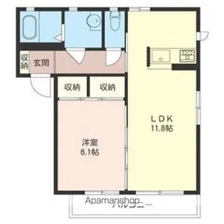 M’SコートB棟【202号室】の間取り