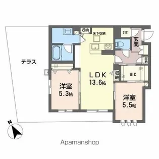 シャーメゾン リラフォート熊取【101号室】の間取り