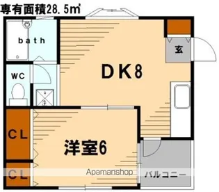 ファミーユメールC【102号室】の間取り