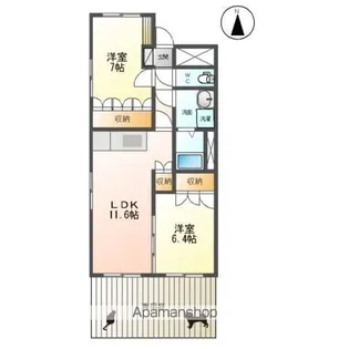 パークフィールド緑ヶ丘【1階】の間取り