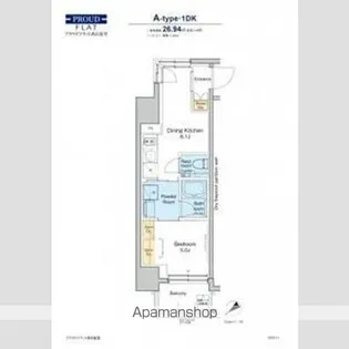 プラウドフラット西日暮里【3階】の間取り