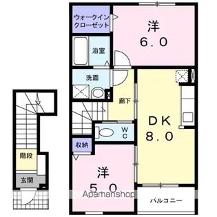 サニーウインドB【2階】の間取り