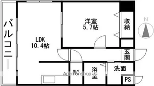 パルテールAISHIN【206号室】の間取り