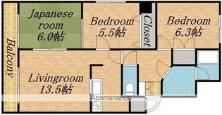ノースウィズ参番館【302号室】の間取り