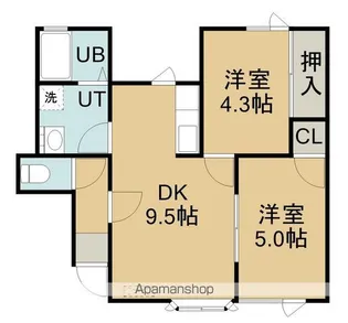 リージョンハイツA【203号室】の間取り