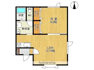 コーポスマイル22C【102号室】の間取り