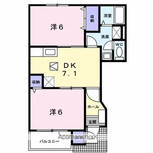 カリーノ・トゥッティB【1階】の間取り