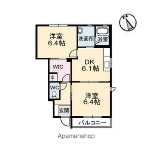 メゾン・グランディ 弐番館【1階】の間取り