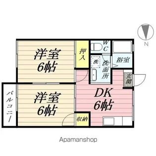 フレグランス八乙女B【1階】の間取り
