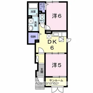 ハイツ白金【1階】の間取り