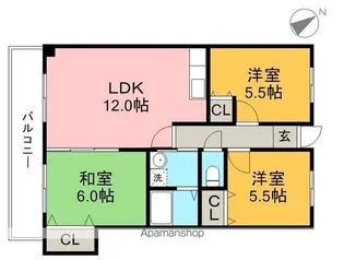 パルク・ド・ハギ【6階】の間取り