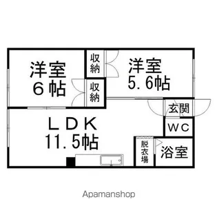 コーポアルザス【2階】の間取り