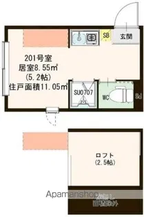 ハーモニーテラス永福Ⅱ【'201号室】の間取り