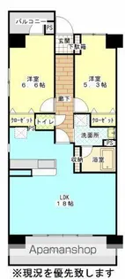 イーストウイング【403号室】の間取り
